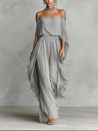 Patrizia | Completo Grigio in Chiffon