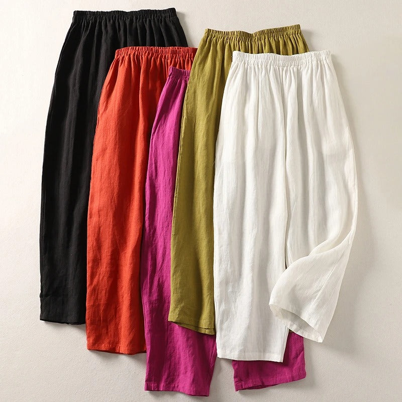 Amalia™ | Pantaloni morbidi in cotone e lino
