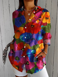 Graziella | Camicia artistica dai colori vivaci con bottoni