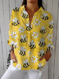 Beatrice | Camicia floreale con api