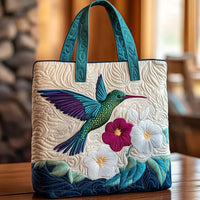 Borsa trapuntata - Colibrì e Fiore Bianco