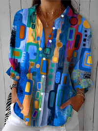 Bruna | Camicia artistica dai colori vivaci con bottoni