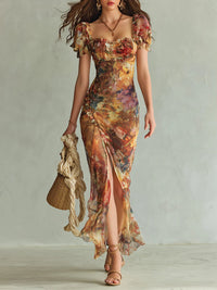 Claudia | Abito Maxi Arancione Stile Boho