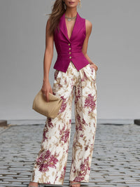 Giorgia | Completo Rosa con Pantaloni Floreali