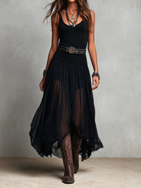 Giulia | Abito Maxi Nero con Gonna in Tulle