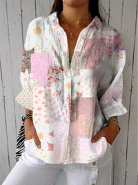 Ornella | Camicia patchwork con margherite