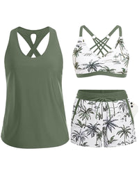 Maren | Set composto da bikini tankini a tre pezzi e copricostume